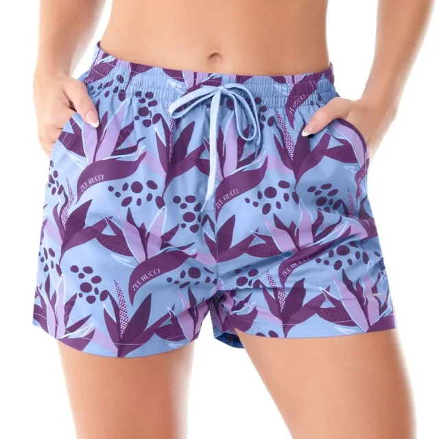 SHORT FITNESS ESTAMPADO ROXO ZE RUCCI